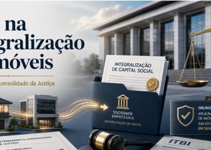 Arte ilustrativa sobre imunidade de ITBI na integralização de imóveis ao capital social de sociedade empresária